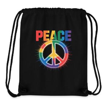 Peace Regenbogen Queer LGBTQ+ Pride Day - Stanley/Stella recycelter Gym Bag - Schwarz - Vorne