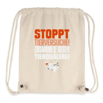 Tierschutz STOPPT TIERVERSUCHE ZUSAMMEN GEGEN - Stanley/Stella recycelter Gym Bag - Naturweiß - Vorne