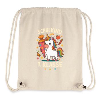 Schulkind Einhorn 1.Klasse Einschulung Grundschule - Stanley/Stella recycelter Gym Bag - Naturweiß - Vorne