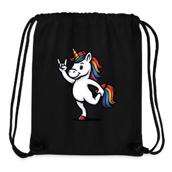 Unicorn Rockhorn Sayings Fun Design - Stanley/Stella Recycled Gym Bag - black - Front