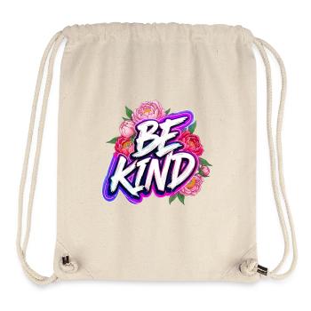 Be Kind Pfingstrose Floral Neon Glow Schriftzug - Stanley/Stella recycelter Gym Bag - Naturweiß - Vorne