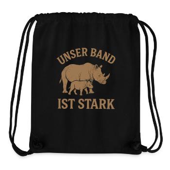 Nashorn Liebe Eltern Kinder Verbindungsshirt - Stanley/Stella recycelter Gym Bag - Schwarz - Vorne