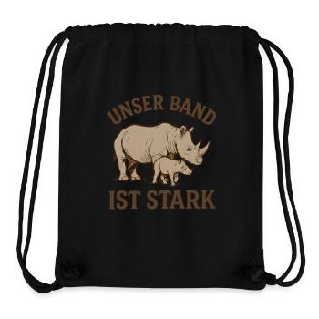Nashorn Liebe Eltern Kinder Verbindungsshirt - Stanley/Stella recycelter Gym Bag - Schwarz - Vorne