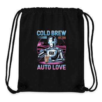 Cold Brew Robot Auto Love Cool Design - Sac à cordon recyclé Stanley/Stella - noir - Devant