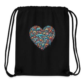 Sea Animals Heart Shape Ocean Love - Stanley/Stella Recycled Gym Bag - black - Front