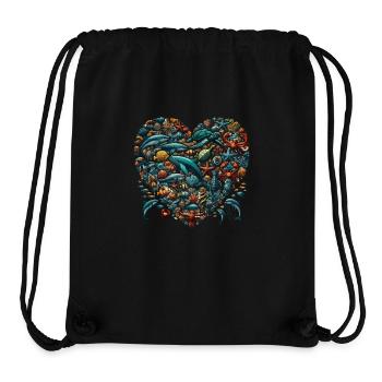 Sea Animals Heart Shape Ocean Love - Stanley/Stella Recycled Gym Bag - black - Front