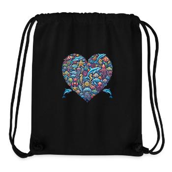 Sea Animals Heart Shape Ocean Love - Stanley/Stella Recycled Gym Bag - black - Front