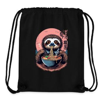 Faultier isst Ramen Japan Nudel Design - Stanley/Stella recycelter Gym Bag - Schwarz - Vorne