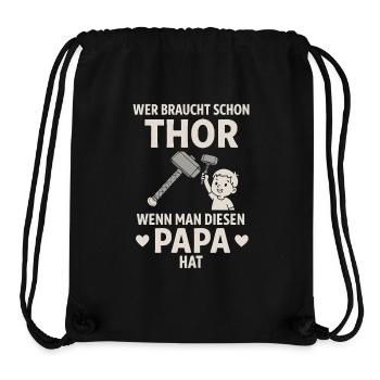 Thor Hammer Papa Vatertag Liebe Vater Sohn Tochter - Stanley/Stella recycelter Gym Bag - Schwarz - Vorne