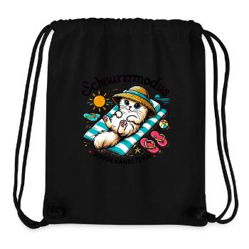 Cat Cat Sun Beach Sea Vacation Design - Stanley/Stella Recycled Gym Bag - black - Front