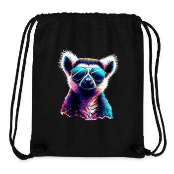 Dj Lemur with Sunglasses T-Shirt - Stanley/Stella Recycled Gym Bag - black - Front