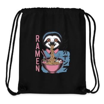 Faultier isst Ramen Japan Nudel Design - Stanley/Stella recycelter Gym Bag - Schwarz - Vorne