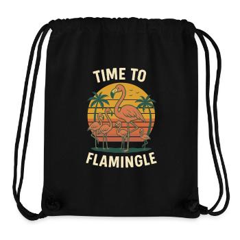 Flamingo Vacances Été Plage Design Rétro - Sac à cordon recyclé Stanley/Stella - noir - Devant