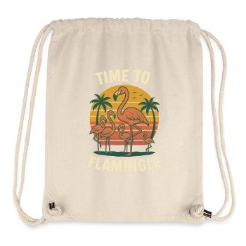 Flamingo Vacation Summer Beach Retro Design - Stanley/Stella Recycled Gym Bag - natural - Front