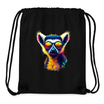 Dj Lemur with Sunglasses T-Shirt - Stanley/Stella Recycled Gym Bag - black - Front