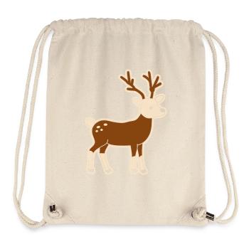 Cute Deer Playful Illustration Caribou - Stanley/Stella Recycled Gym Bag - natural - Front