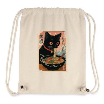 Schwarze Katze, die japanische Ramen genießt - Stanley/Stella recycelter Gym Bag - Naturweiß - Vorne