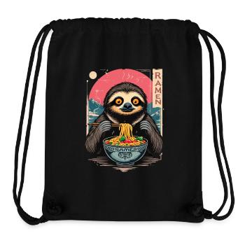 Faultier isst Ramen Japan Nudel Design - Stanley/Stella recycelter Gym Bag - Schwarz - Vorne