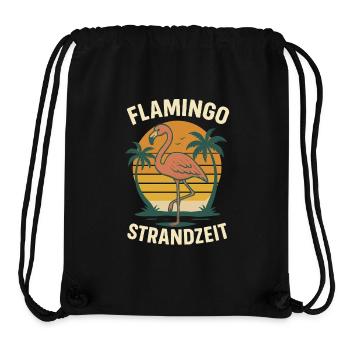 Flamingo Vacances Été Plage Design Rétro - Sac à cordon recyclé Stanley/Stella - noir - Devant