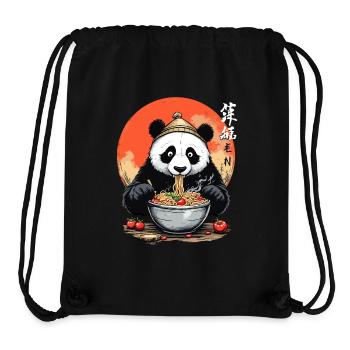 Kawaii Panda Ramen Style Japon Design - Sac à cordon recyclé Stanley/Stella - noir - Devant