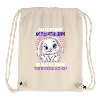 Tierschutz MODERNE FORSCHUNG BRAUCHT KEINE - Stanley/Stella recycelter Gym Bag - Naturweiß - Vorne