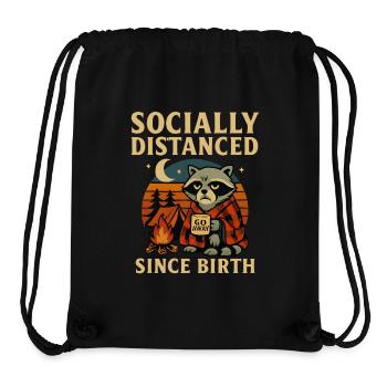 Nachtmütze Waschbär mit Tasse - Stanley/Stella recycelter Gym Bag - Schwarz - Vorne