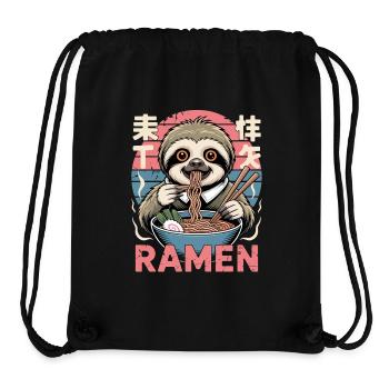 Faultier isst Ramen Japan Nudel Design - Stanley/Stella recycelter Gym Bag - Schwarz - Vorne