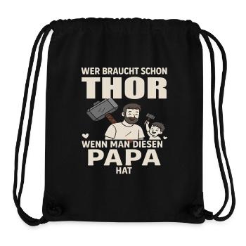 Thor Hammer Papa Vatertag Liebe Vater Sohn Tochter - Stanley/Stella recycelter Gym Bag - Schwarz - Vorne