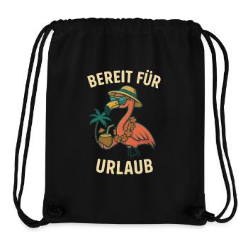 Funny flamingo with beach accessories - Stanley/Stella Recycled Gym Bag - black - Front