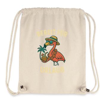 Funny flamingo with beach accessories - Stanley/Stella Recycled Gym Bag - natural - Front