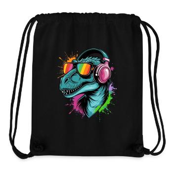 Velociraptor DJ Dino Fans Neon Graffiti Style - Sac à cordon recyclé Stanley/Stella - noir - Devant