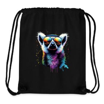 Lemur mit Sonnenbrille in Regenbogenfarben - Stanley/Stella recycelter Gym Bag - Schwarz - Vorne