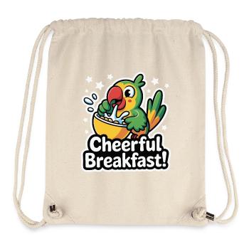 Lebhafter Papagei mit fröhlichem Frühstück - Stanley/Stella recycelter Gym Bag - Naturweiß - Vorne
