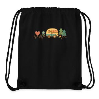 Funny Camper Heartbeat Camping Van Design - Stanley/Stella Recycled Gym Bag - black - Front