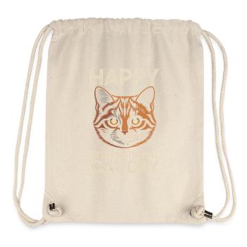 Happy International Cat Day - Stanley/Stella Recycled Gym Bag - natural - Front