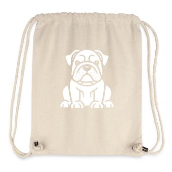 Chiot Bouledogue Illustration Détaillée - Sac à cordon recyclé Stanley/Stella - blanc naturel - Devant