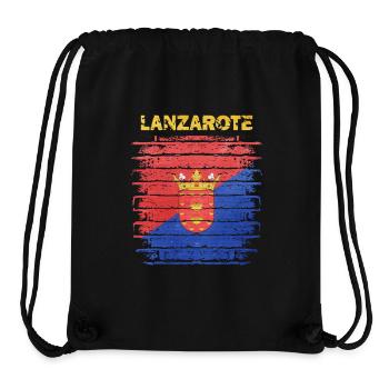 Lanzarote flag design with wave pattern - Stanley/Stella Recycled Gym Bag - black - Front
