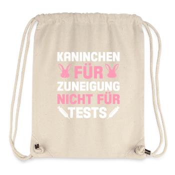 Tierschutz KANINCHEN FÜR ZUNEIGUNG NICHT FÜR TESTS - Stanley/Stella recycelter Gym Bag - Naturweiß - Vorne