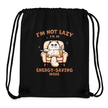 Lazy kitten saves energy - Stanley/Stella Recycled Gym Bag - black - Front