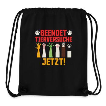 Tierwohl BEENDET TIERVERSUCHE JETZT LUSTIG - Stanley/Stella recycelter Gym Bag - Schwarz - Vorne