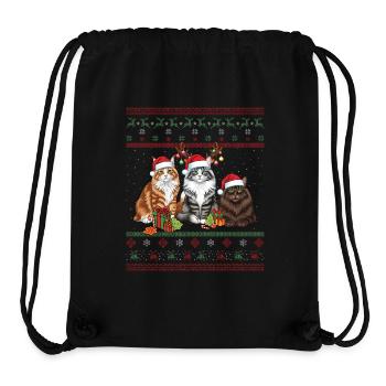 Santa Ugly Christmas Love Cats - Stanley/Stella recycelter Gym Bag - Schwarz - Vorne