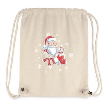 Santa Hässliche Weihnacht Und Hund - Stanley/Stella recycelter Gym Bag - Naturweiß - Vorne