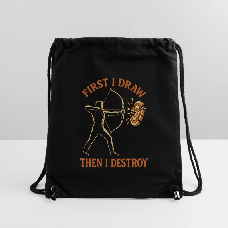 First I pull and then I destroy archery Stanley/Stella Recycled Gym Bag