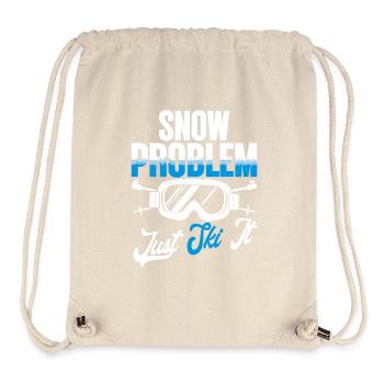 Ski Skieur Wintersport Problème De Neige - Sac à cordon recyclé Stanley/Stella - blanc naturel - Devant