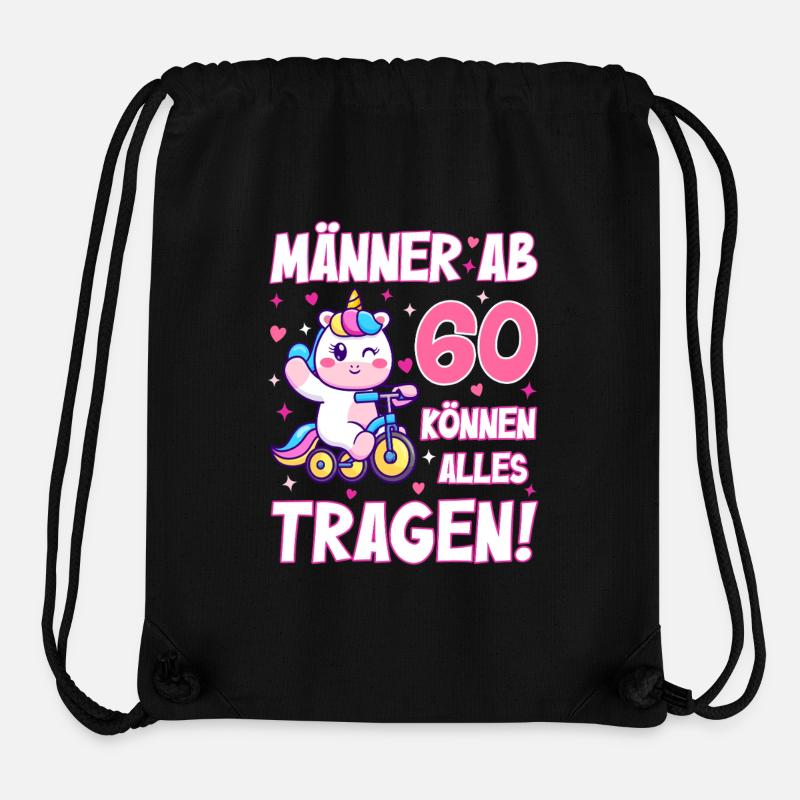Les hommes de plus de 60 ans peuvent porter n’importe quoi pour le 60e anniversaire - Sac à cordon recyclé Stanley/Stella - noir