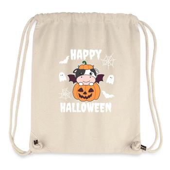 Costume de chauve-souris citrouille d'Halloween pour vache - Sac à cordon recyclé Stanley/Stella - blanc naturel - Devant