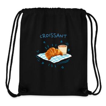 Croissant Blue Retro Design - Stanley/Stella Recycled Gym Bag - black - Front