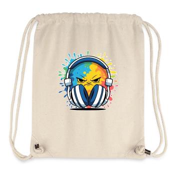 Compact DJ cartoon with headphones - Stanley/Stella Recycled Gym Bag - natural - Front