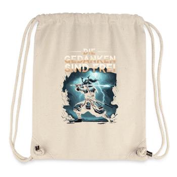 Thoughts Are Free Samurai Warrior Saying - Stanley/Stella Recycled Gym Bag - natural - Front