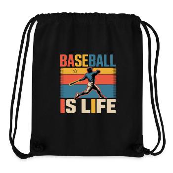 Baseball Is Life Retro Vintage Batsman Fan - Stanley/Stella Recycled Gym Bag - black - Front